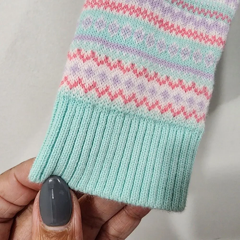 Gymboree Girls Fair Isle Hoodie Cardigan Sweater Iced Mint Baby Girls 2T Toddler